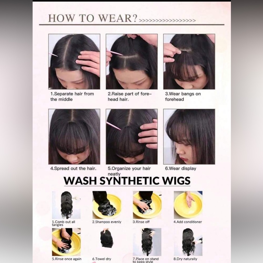 New Clip In Bangs 100% Human Hair Bangs Wispy Natural Brown Clip-In Bangs - Picture 8 of 9